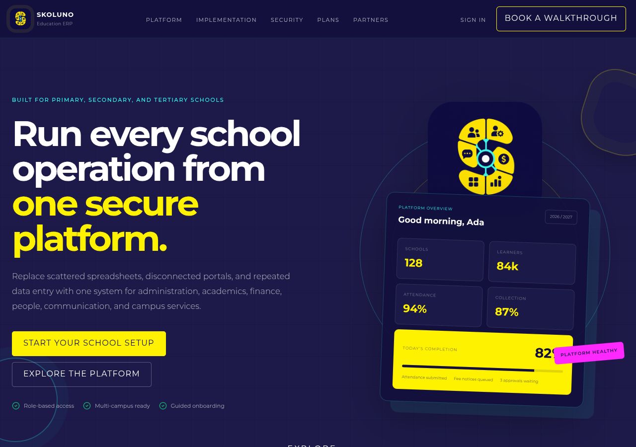 Skoluno — website preview